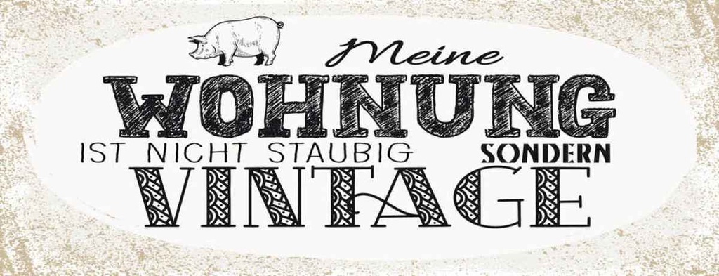 Holzschild 10x27 cm Wohnung nicht staubig Vintage Dekoration