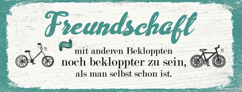Holzschild 10x27 cm Freundschaft noch bekloppter sein Spruch Zitat