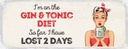 Holzschild 10x27 cm I`m on the Gin & Tonic Diet rot Spruch Zitat