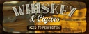 Holzschild 10x27 cm Whiskey & Cigars aced to perfection Essen Trinken
