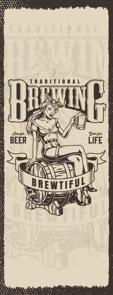 Holzschild 27x10 cm Traditional Brewing live for Beer Dekoration
