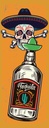 Holzschild 27x10 cm Totenkopf Tequila Alkohol Essen Trinken