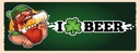 Holzschild 10x27 cm Alkohol i love Beer Bier Essen Trinken