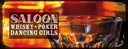 Holzschild 10x27 cm Saloon Whisky Poker Zigarre Girls Essen Trinken