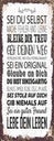 Holzschild 27x10 cm Sei du selbst mache Fehler lerne Spruch Zitat