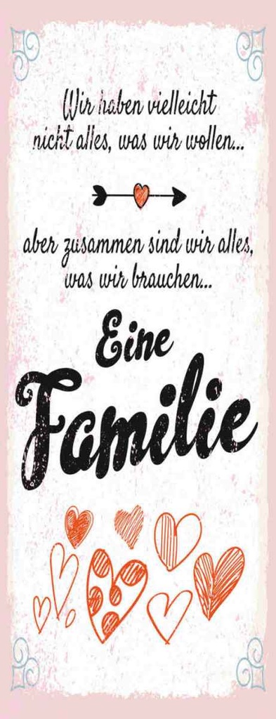 Holzschild 27x10 cm Familie Zusammen sind wir alles Freunde