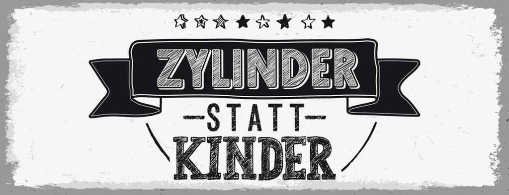 Holzschild 10x27 cm lustig Zylinder statt Kinder Dekoration