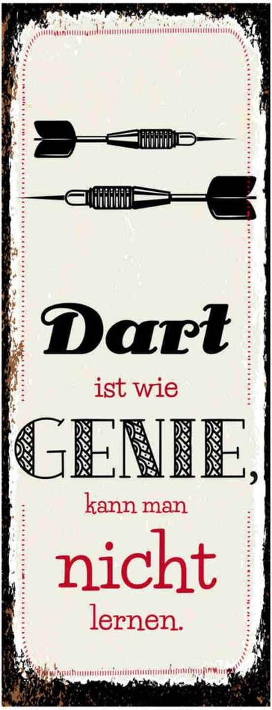 Holzschild 27x10 cm Dart Genie kann man nicht lernen Sport Hobby