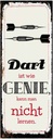 Holzschild 27x10 cm Dart Genie kann man nicht lernen Sport Hobby