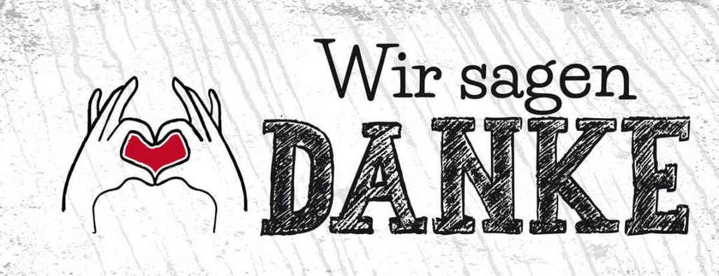 Holzschild 10x27 cm wir sagen danke Herz Dekoration