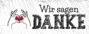 Holzschild 10x27 cm wir sagen danke Herz Dekoration