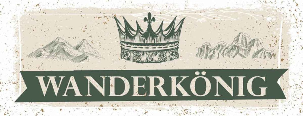 Holzschild 10x27 cm Wanderkönig Krone Berge Dekoration