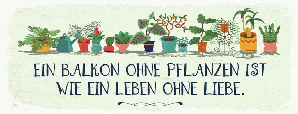 Holzschild 10x27 cm Balkon ohne Pflanzen Leben ohne