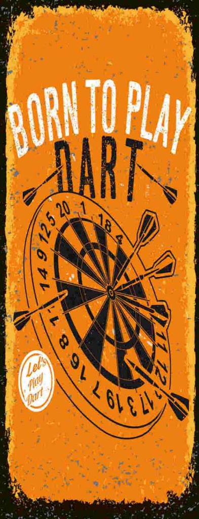 Holzschild 27x10 cm Born to play Dart Let`s Dekoration
