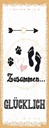 Holzschild 27x10 cm Zusammen Glücklich Hund Mensch Tier Haustier