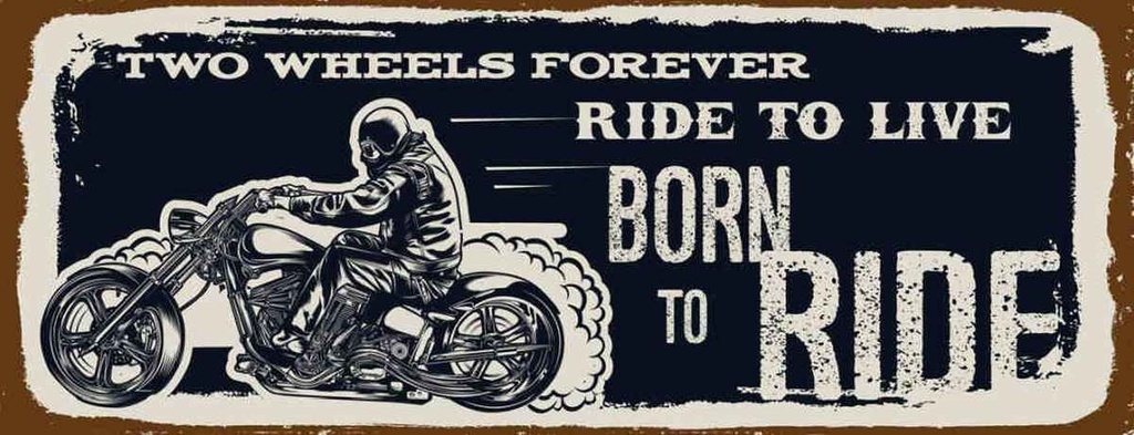 Holzschild 10x27 cm Ride to live Born Dekoration