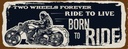 Holzschild 10x27 cm Ride to live Born Dekoration