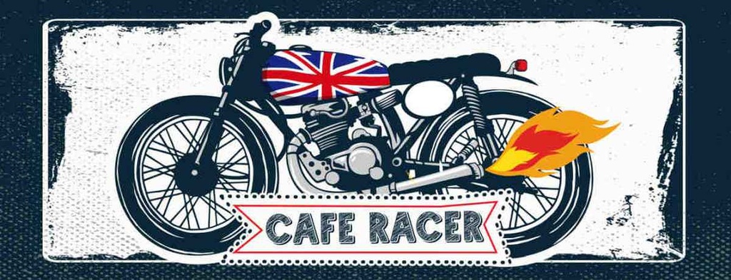 Holzschild 10x27 cm Cafe Racer Motorrad UK Sport Hobby