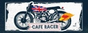 Holzschild 10x27 cm Cafe Racer Motorrad UK Sport Hobby