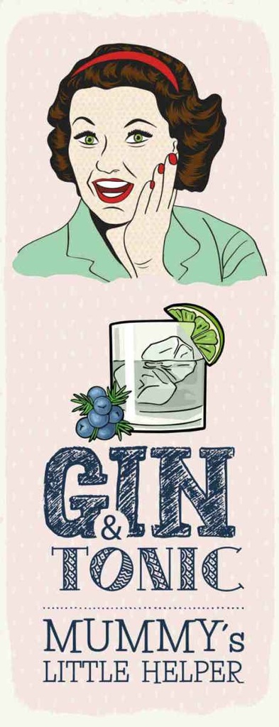 Holzschild 27x10 cm lustig Gin Tonic Mummy´s Helper Witz Humor Spaß