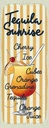 Holzschild 27x10 cm Tequila Sunrise Cherry Orange Essen Trinken