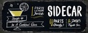 Holzschild 10x27 cm Sidecar Cocktail Recipe Küche Kochen