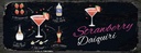 Holzschild 10x27 cm Strawberry Daiquiri Cocktail Essen Trinken