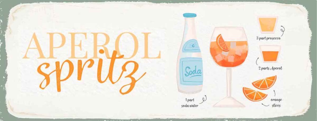 Holzschild 10x27 cm Aperol Spritz Cocktail Recipe Essen Trinken