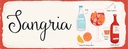 Holzschild 10x27 cm Sangria Cocktail Recipe Soda Essen Trinken