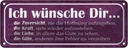 Blechschild 10x27 cm ich wünsche dir Kraft Liebe Güte Spruch Zitat