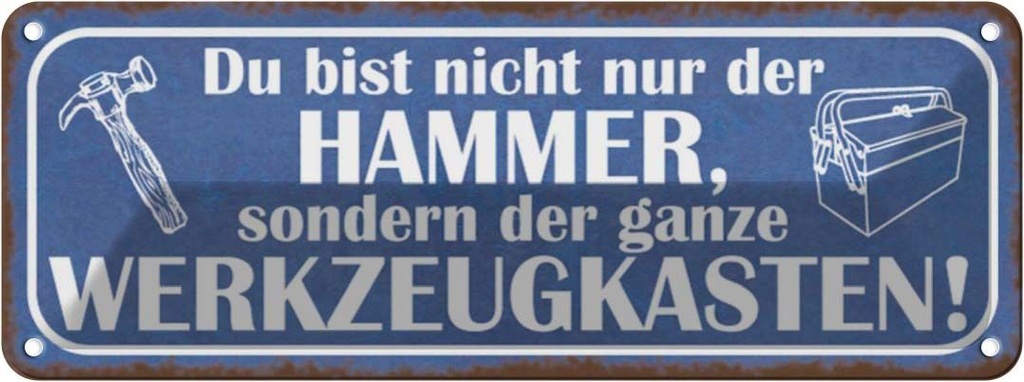 Blechschild 10x27 cm du Bist nicht nur der Hammer Dekoration Spruch Zitat