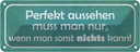Blechschild 10x27 cm Perfekt aussehen nur wenn man Dekoration Spruch Zitat