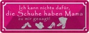 Blechschild 10x27 cm Schuhe haben Mama zu mir gesagt Spruch Zitat