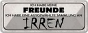 Blechschild 10x27 cm keine Freunde Sammlung an Irren Spruch Zitat