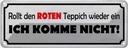 Blechschild 10x27 cm rollt roten Teppich wieder ein Dekoration Spruch Zitat