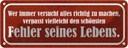 Blechschild 10x27 cm schönster Fehler seines Lebens Dekoration Spruch Zitat