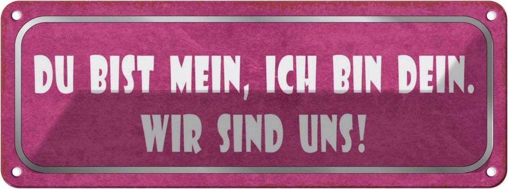 Blechschild 10x27 cm du bist mein ich dein wir uns Dekoration Spruch Zitat