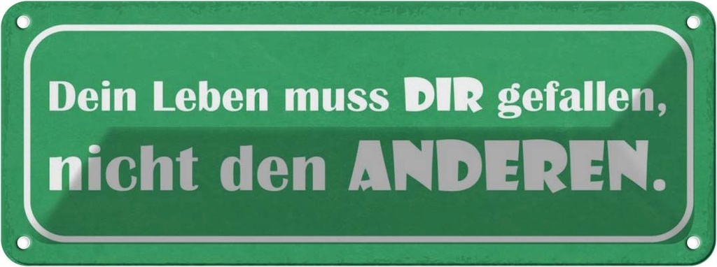 Blechschild 10x27 cm dein leben muss Die gefallen Dekoration Spruch Zitat