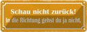 Blechschild 10x27 cm schau nicht zurück Dekoration Spruch Zitat
