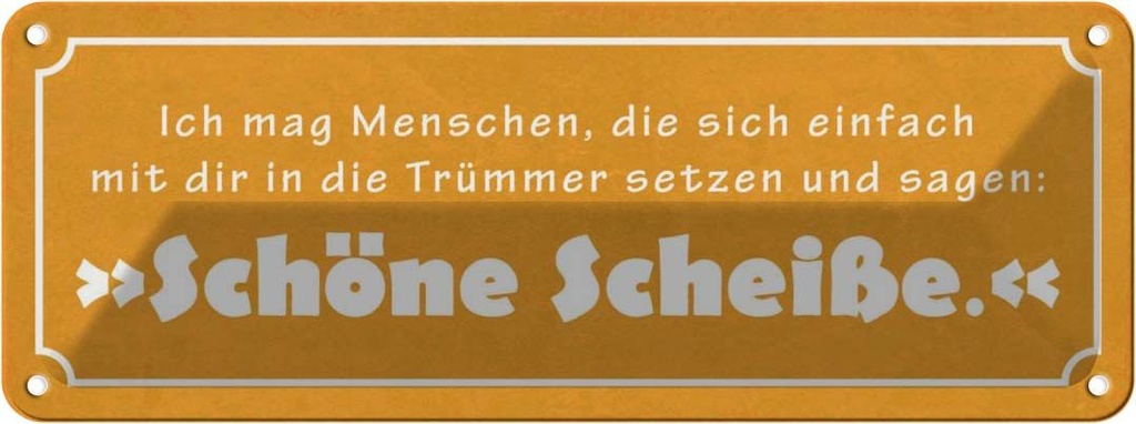 Blechschild 10x27 cm ich mag Menschen die sich Dekoration Spruch Zitat