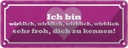 Blechschild 10x27 cm bin wirklich froh dich zu kennen Spruch Zitat