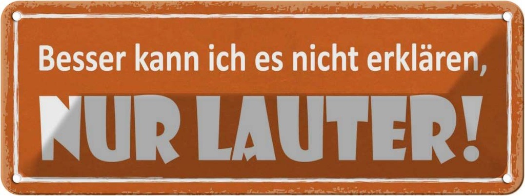 Blechschild 10x27 cm besser kann ich nicht erklären Spruch Zitat