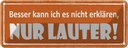 Blechschild 10x27 cm besser kann ich nicht erklären Spruch Zitat