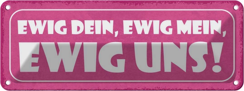 Blechschild 10x27 cm ewig dein mein uns Dekoration Spruch Zitat