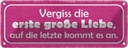 Blechschild 10x27 cm vergiss die erste große Liebe Dekoration Spruch Zitat