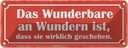 Blechschild 10x27 cm das Wunderbare an Wundern ist Dekoration Spruch Zitat
