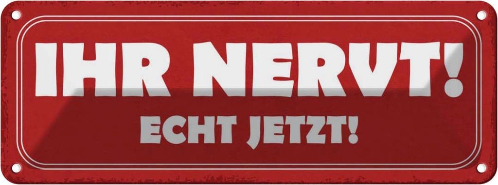 Blechschild 10x27 cm ihr nervt echt jetzt Dekoration Spruch Zitat