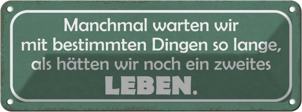 Blechschild 10x27 cm manchmal warten wie so lange als Spruch Zitat