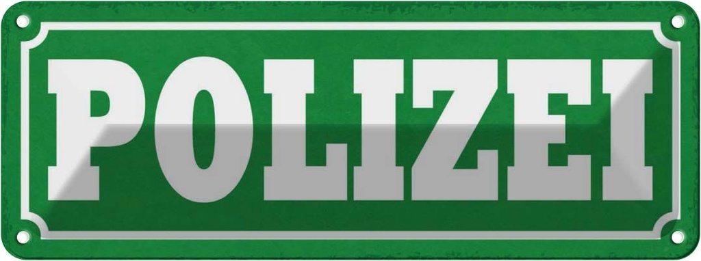 Blechschild 10x27 cm Polizei Beruf Arbeit