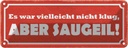 Blechschild 10x27 cm es war nicht klug aber saugeil Dekoration Spruch Zitat